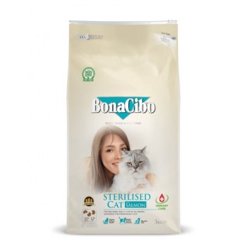 BonaCibo Adult Cat Sterilised Salmon 15 кг