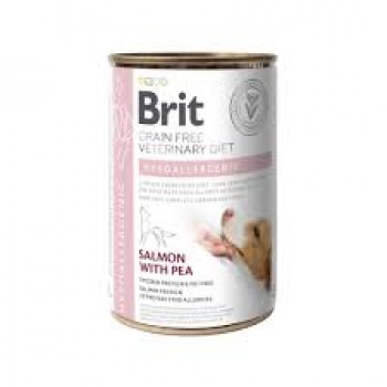 Brit Grain Free Veterinary Diets Hypoallergenic для собак із харчовою алергією або непереносимістю з лососем та горохом, 400гр.