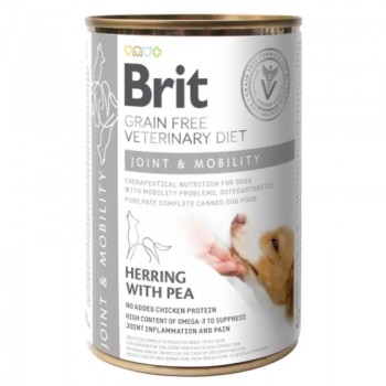 Brit Grain Free Veterinary Diets Joint & Mobility для дорослих собак для здоров'я суглобів з оселедцем та горохом, 400гр.