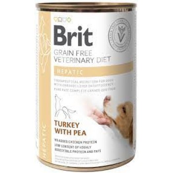 Brit Grain Free Veterinary Diets Hepatic для собак для підтримки функцій печінки при печінковій недостатності з індичкою та горохом, 400гр.