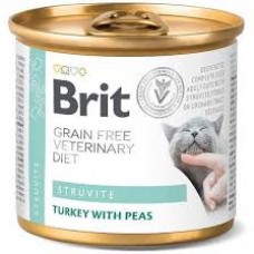 Brit Grain Free Veterinary Diets Struvite для котів при лікуванні та для профілактики сечокам'яної хвороби з індичкою та горохом, 200гр.