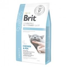 Корм сухий Brit Grain Free VetDiet Cat Obesity для котів з зайвою вагою та ожирінням з куркою та горохом 2 кг