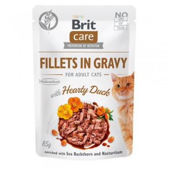 Brit Care Cat pouch - для дорослих котів, філе качки в соусі, пауч, 24х85г