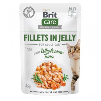 Brit Care Cat pouch - для дорослих котів, тунець в желе, пауч, 24х85г