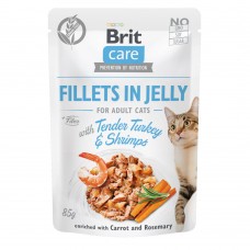 Brit Care Cat pouch - для дорослих котів, креветка та індичка пауч, 24х85г