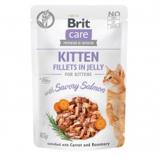 Brit Care Cat pouch - для кошенят, лосось в желе, пауч, 24х85г