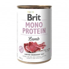 Brit Mono Protein - для дорослих собак усіх порід, харчова алергія, з ягням, консерва, 400гр x 6шт