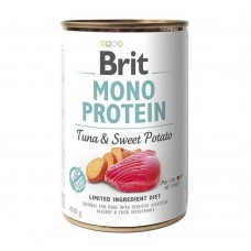 Brit Mono Protein - для дорослих собак усіх порід, харчова алергія, з тунцем та бататом, 400гр x 6шт