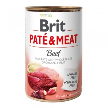 Brit Pate & Meat - для дорослих собак усіх порід, з яловичиною та індичкою, консерва, 400гр x 6шт