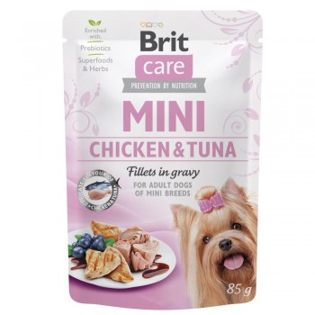 Brit Care Mini pouch - для дорослих собак маленьких порід, з куркою та тунцем, пауч, 85гр х 24шт