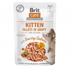 Brit Care Cat Fillets in Gravy pouch - для кошенят, філе в соусі з лососем, пауч, 24х85г