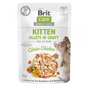 Brit Care Cat Fillets in Gravy pouch - для кошенят, курка, пауч, 24х85г