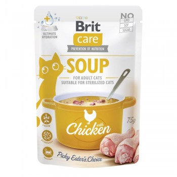 Brit Care Soup pouch - для дорослих котів, з куркою, пауч, 24х85г