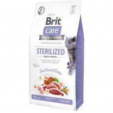 Brit Care Cat GF Sterilized Weight Control - для дорослих стерилізованих котів з надмірною вагою, качка та індичка, 2кг