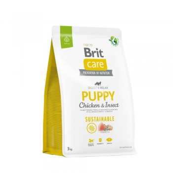 Brit Care Dog Sustainable Puppy - для цуценят усіх порід, з куркою та комахами 3кг