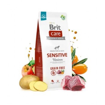 Корм сухий Brit Care Dog Grain-free Sensitive для собак з чутливим травленням беззерновий з олениною 12 кг