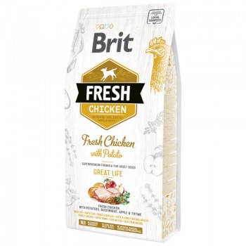 Корм сухий Brit Fresh Chicken/Potato Adult для дорослих собак всіх порід з куркою та картоплею 2,5 кг