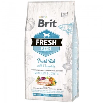 Корм сухий Brit Fresh Fish/Pumpkin Adult Large для дорослих собак великих порід для м'язів та суглобів з рибою та гарбузом 12 кг