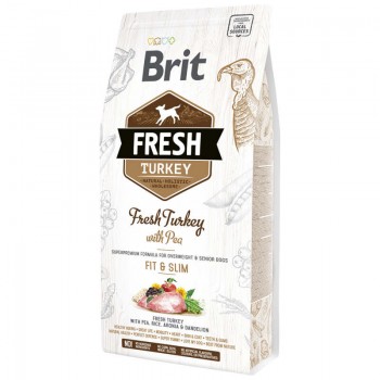 Корм сухий Brit Fresh Turkey Pea Adult Fit and Slim для дорослих собак з зайвою вагою з індичкою та горохом 12 кг