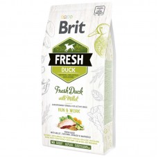 Корм сухий Brit Fresh Duck/Millet Active Run and Work для дорослих активних собак з качкою та пшоном 12 кг