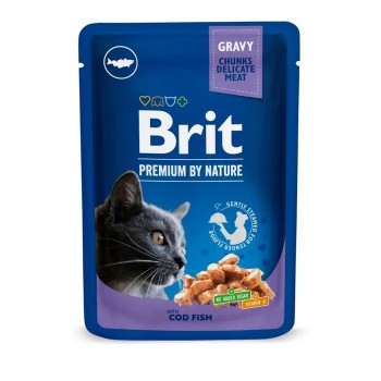 Brit Premium Cat Cod Fish pouch для дорослих котів з тріскою, 12х100г