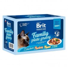 Brit Premium Delicate Fillets in Gravy Family Plate, для дорослих котів, сімейна тарілка, 12х85г