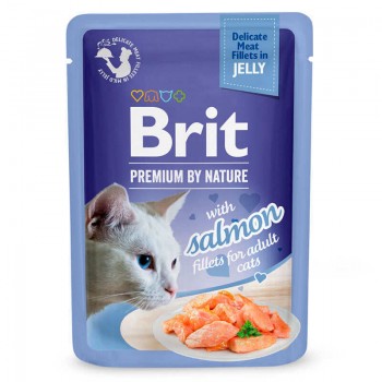 Brit Premium Delicate Fillets in Jelly Salmon, для дорослих котів, з лососем в желе, 12х85г