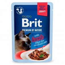 Brit Premium Delicate Fillets in Gravy Lamb for Sterilised, для стерилізованих котів, з філе в соусі, ягня, 12х85г