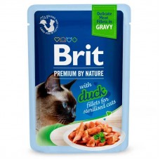 Brit Premium Delicate Fillets in Gravy Duck for Sterilised, для стерилізованих котів, з філе в соусі, качка, 12х85г