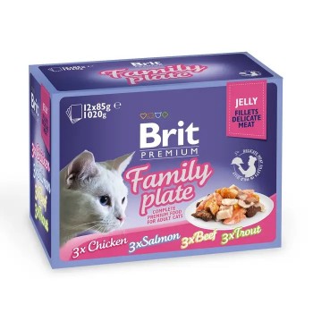 Brit Premium Cat Family Plate Jelly pouches набір для котів сімейна тарілка в желе 12х 85 г