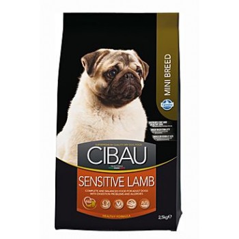 CIBAU Adult Sensitive Lamb&Rice для дорослих собак, маленьких порід, з чутливим травленням, з ягням 2.5кг.