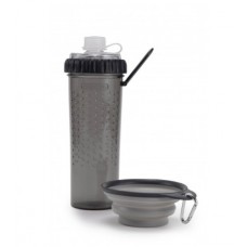 Dexas Snack DuO with Companion Cup - подвійна пляшка, для корму та води, сіра, 0.72 л