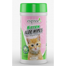 ESPREE Kitten Aloe Wipes, серветки для чищення кошенят, 50шт