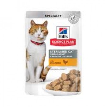 Hill`s Wet SP Fel YA Ster Ch для дорослих стерилізованих котів, з куркою, пауч, 85гр, (12шт).