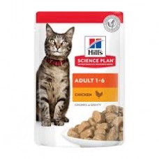 Hill`s Wet SP Fel Adt Ckn для дорослих котів, з куркою, пауч, 85гр, (12шт).