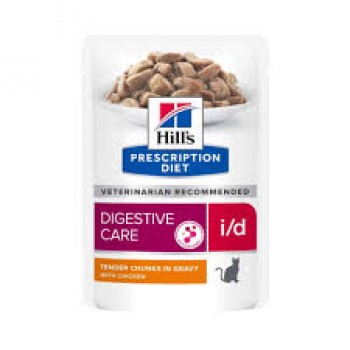 Hill`s Wet PD Feline I/D захворювання  ШКТ, панкреатит, діарея, з куркою, пауч, 85гр, (12шт).