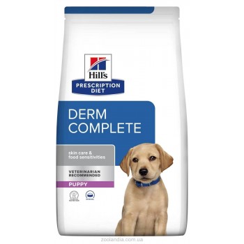 Hill`s PD Canine DermComplete Pup харчова алергія та атопічний дерматит, яйце+рис, 1.5кг.