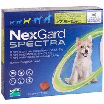 Nexgard Spectra Таблетка проти бліх, кліщів та гельмінтів для собак 7,5-15 кг (М)