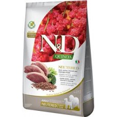 N&D QUINOA NEUTERED для стерилізованих собак середніх та великих порід, качка, кіноа, броколі та спаржа, 12кг.