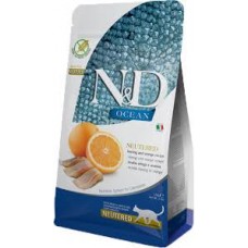 N&D OCEAN CAT NEUTERED Herring & Orange для дорослих стерилізованих котів, з оселедцем та апельсином, 1.5кг.