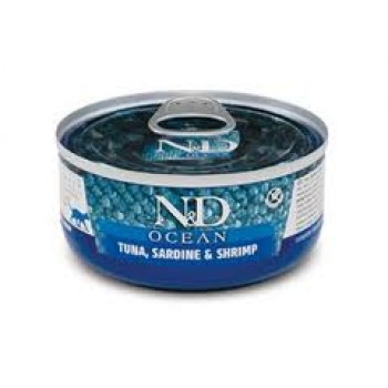 Farmina N&D Cat Ocean Tuna, Sardine та Shrimp вологий корм для дорослих котів, з тунцем, сардинами та креветками, 70гр.