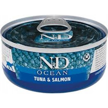 N&D Ocean Tuna & Salmon вологий корм для дорослих котів, з тунцем та лососем, 70гр.