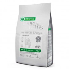 White Dogs Adult Small and Mini Breeds GrainFree with Insect для білої та світлої шерсті, для дорослих собак, маленьких порід порід від 1 року, з білком комах, 1.5кг