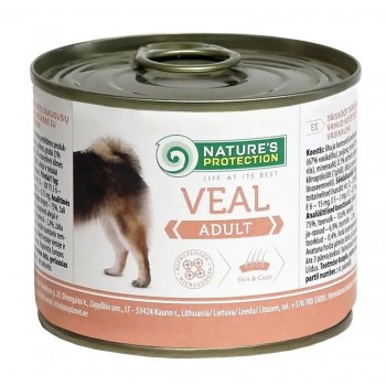 Nature's Protection Adult Veal cans - вологий корм для дорослих собак, всіх порід , з телятиною, 200г