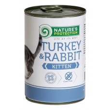 Nature's Protection Kitten with Turkey&Rabbit cans - вологий корм для кошенят, до 12 місяців, з індичкою та кроликом, 400г