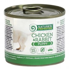 Nature's Protection Puppy Puppy chicken & rabbit cans - вологий корм для цуценят до 12 місяців , з куркою та кроликом, 200г