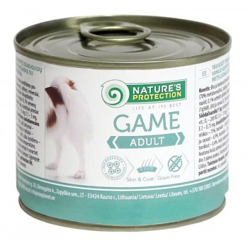 Nature's Protection Adult Game cans - вологий корм для дорослих собак, всіх порід , з дичиною, 400г