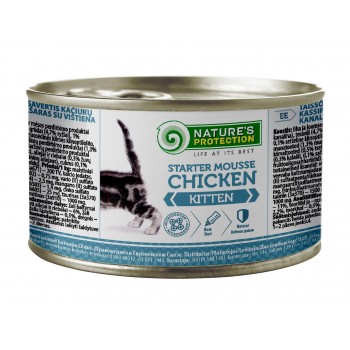 Nature's Protection Kitten Starter Mousse with Chicken cans - мус для кошенят, від 3 тижнів, з куркою, 200г