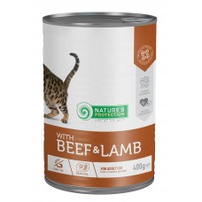 Nature's Protection With Beef&Lamb cans - вологий корм для дорослих котів, з яловичиною та ягням, 400г