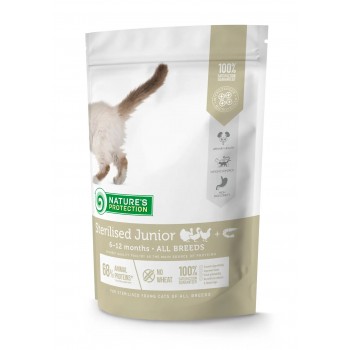 Nature's Protection Sterilised Junior All breed cat with Poultry & krill, сухий корм для стерилізованих кошенят, з м'ясом птиці та крилем, 2кг